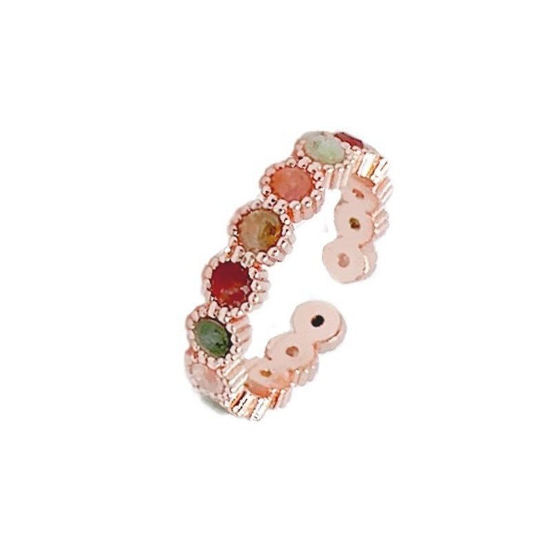Wholesale Vintage Tourmaline Rainbow Open Ring