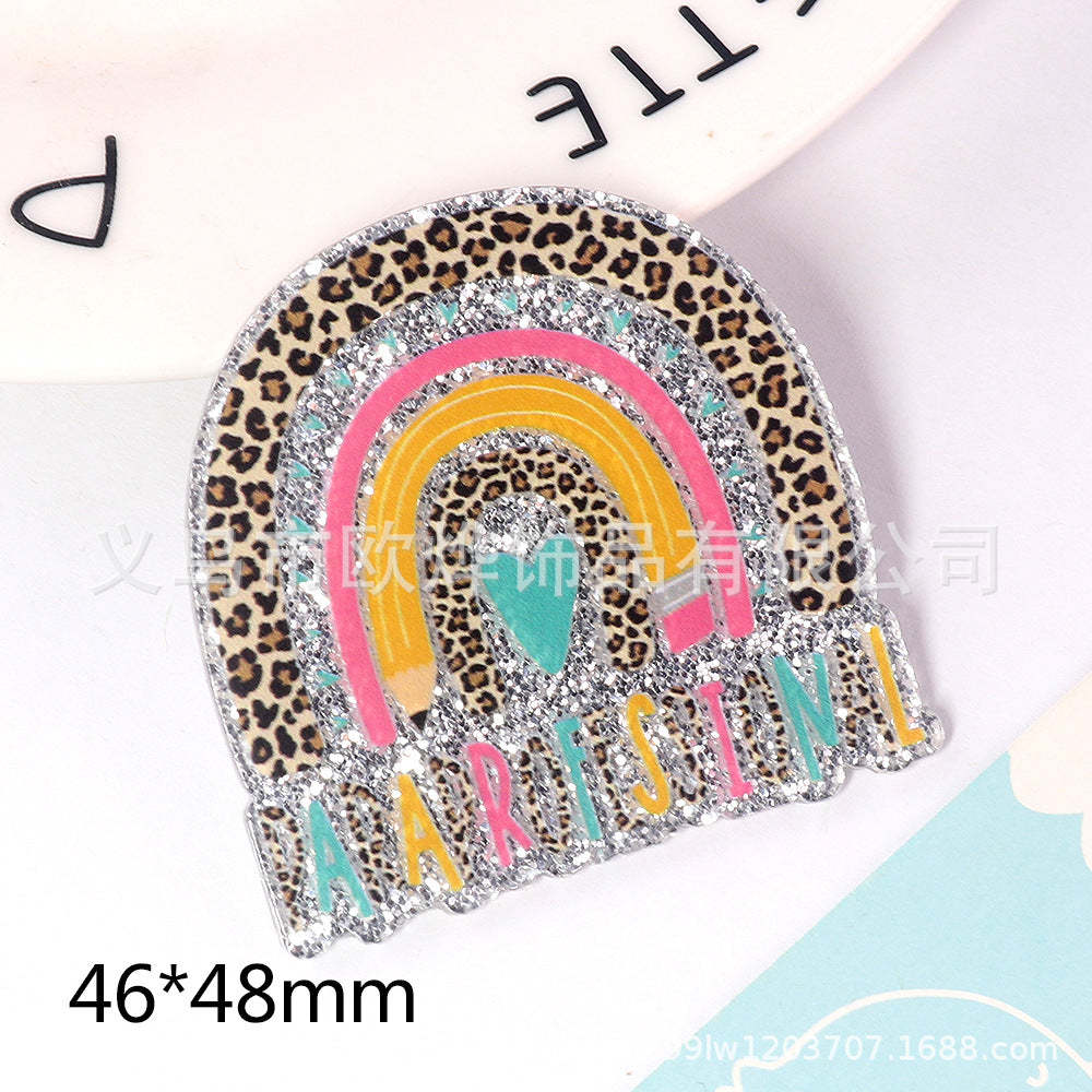 Wholesale New loose powder cartoon letters cute jewelry acrylic pin DIY patch accessories