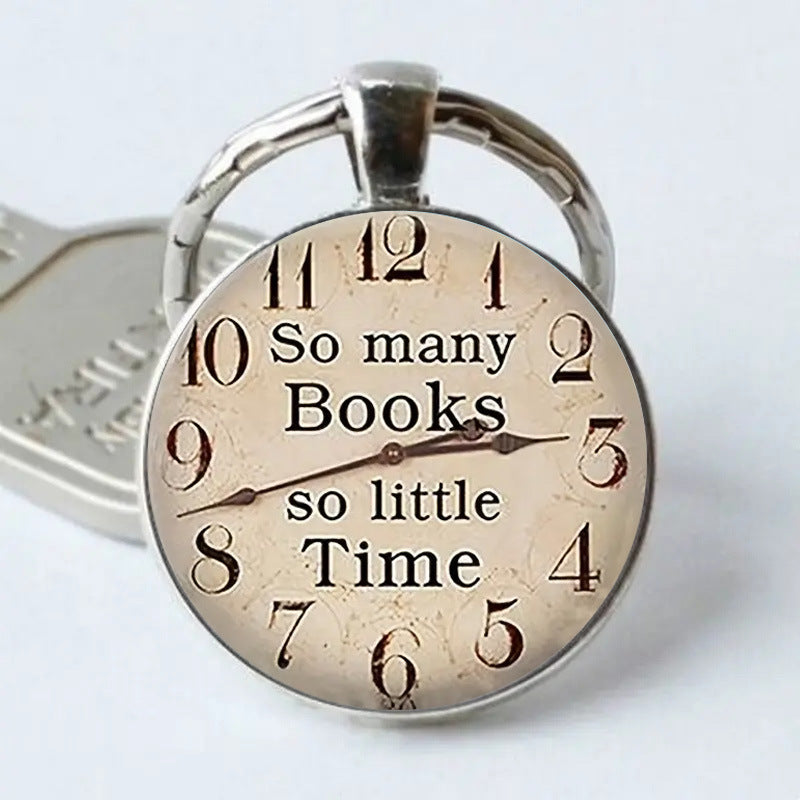 Wholesale Inspirational Phrases Time Gem Metal Keychain