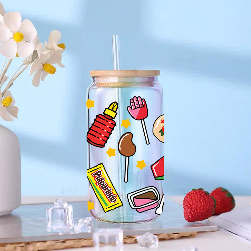 Wholesale Colorful beverage cake  16oz Cup UV DTF Wraps