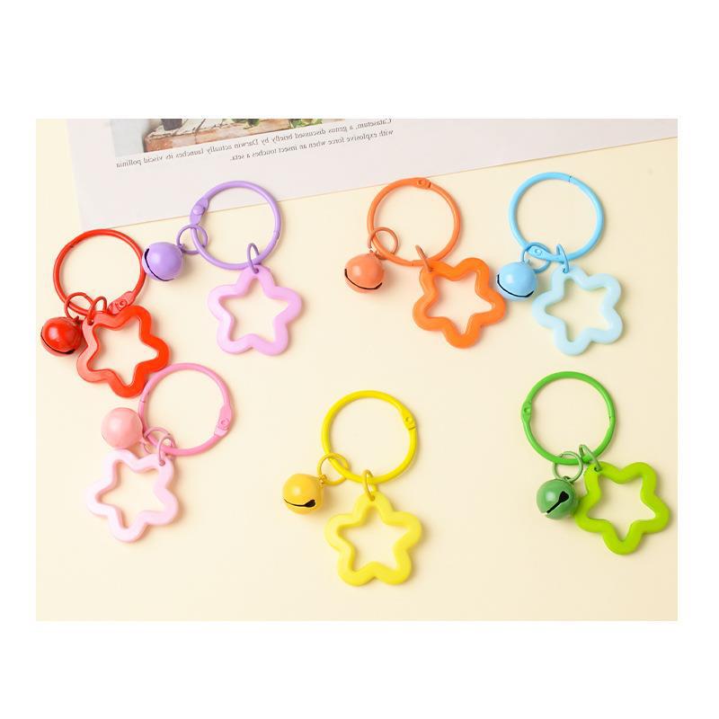 Wholesale 20pcs/pack colorful five-pointed star acrylic keychain pendants