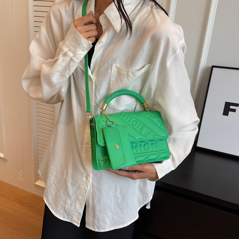 Wholesale Solid Color Embossed Shoulder Bag