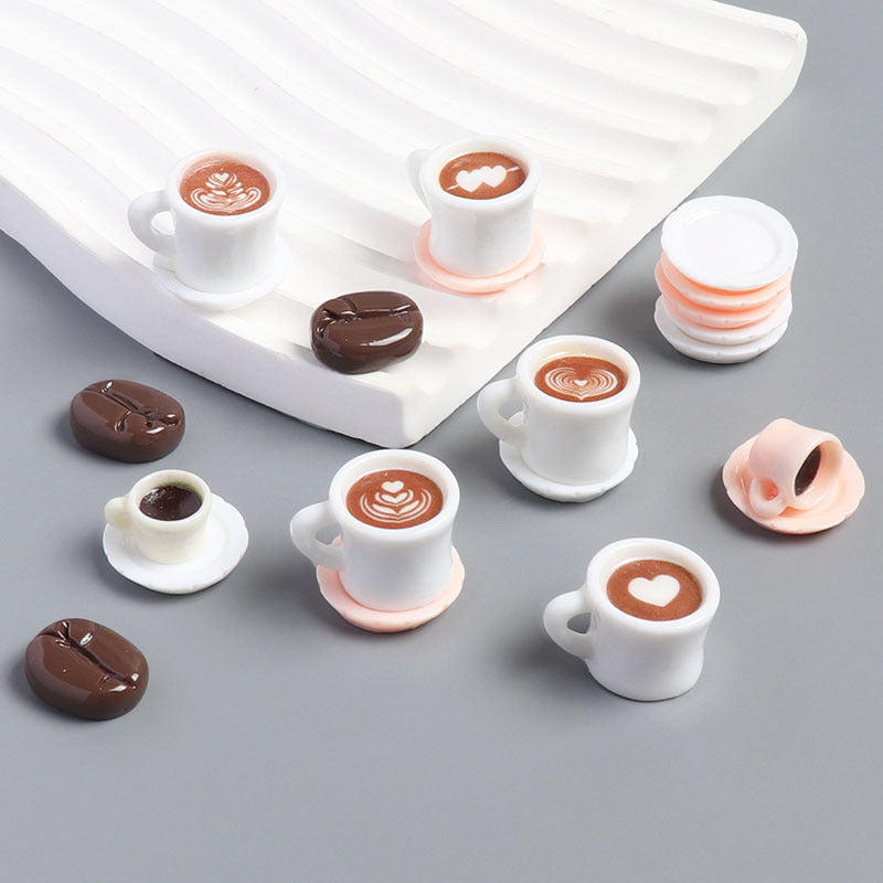 Wholesale Resin Miniature Coffee Cup Plate And Saucer Doll Accessories