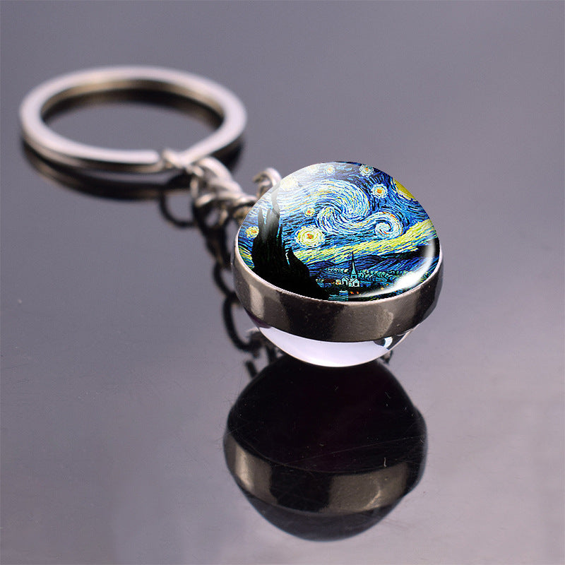 Wholesale Van Gogh Starry Sky Metal Keychains