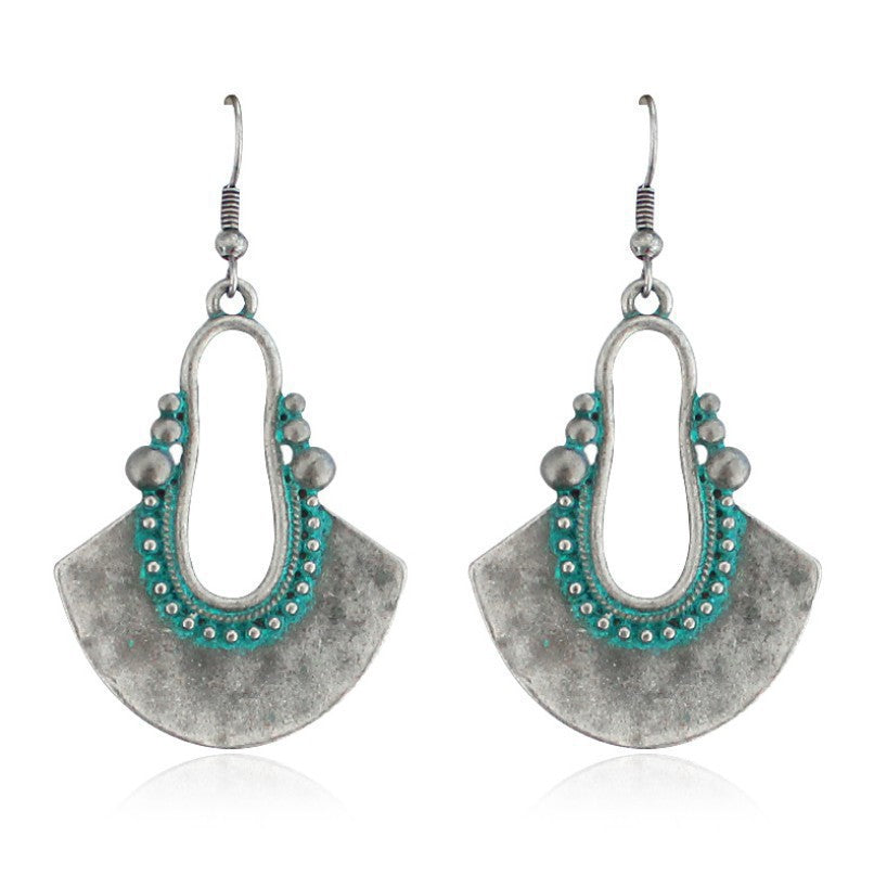 Wholesale Bohemian Turquoise Alloy Geometric Earrings
