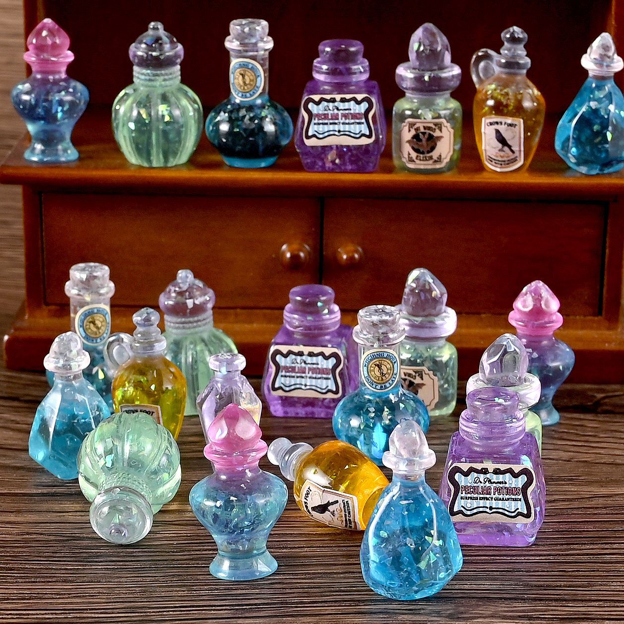 Wholesale Retro Magic Potion Bottle Miniature Resin Decor For Dollhouse 1 12 Scale Chic DIY Accessory Party Favor
