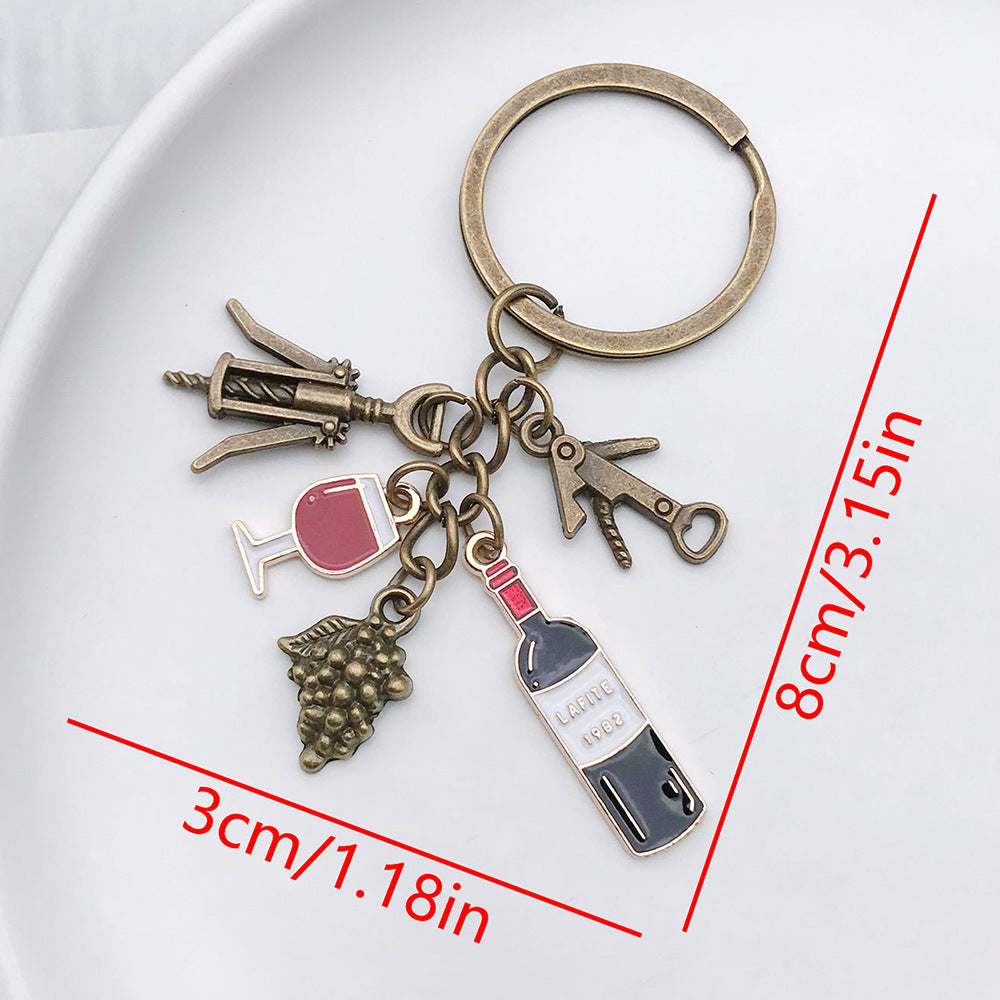 Wholesale  personalized oil grape wine keychain