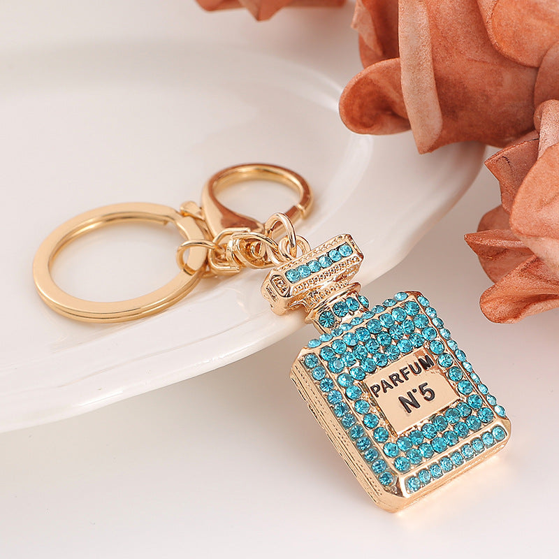 Wholesale Exquisite Crystal Perfume Bottle Rhinestone Alloy Keychains