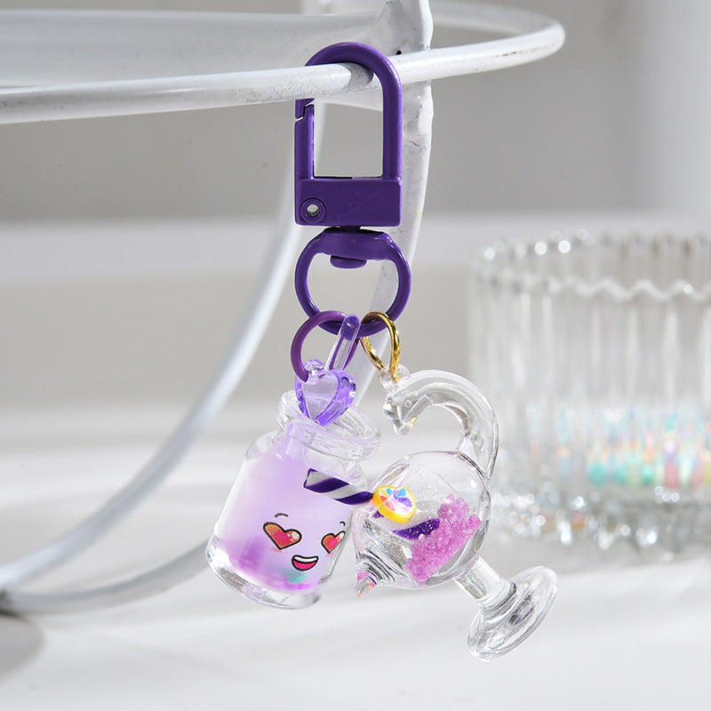 Wholesale Acrylic Flamingo Luminous Cup Keychain