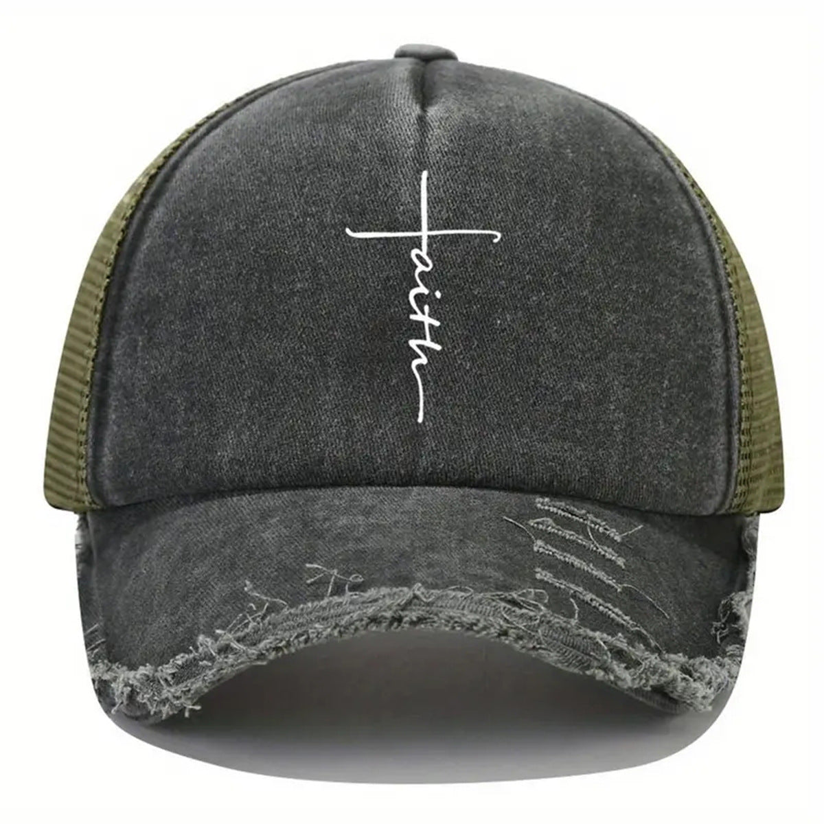 Wholesale Printed Faith Torn Baseball Cap