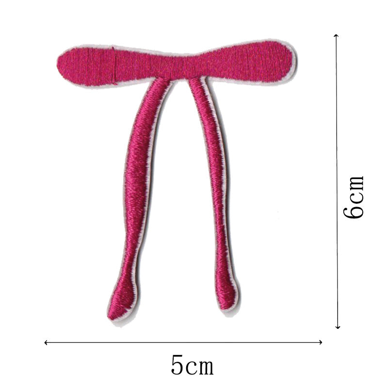 Wholesale Pink bow embroidery DIY Patches