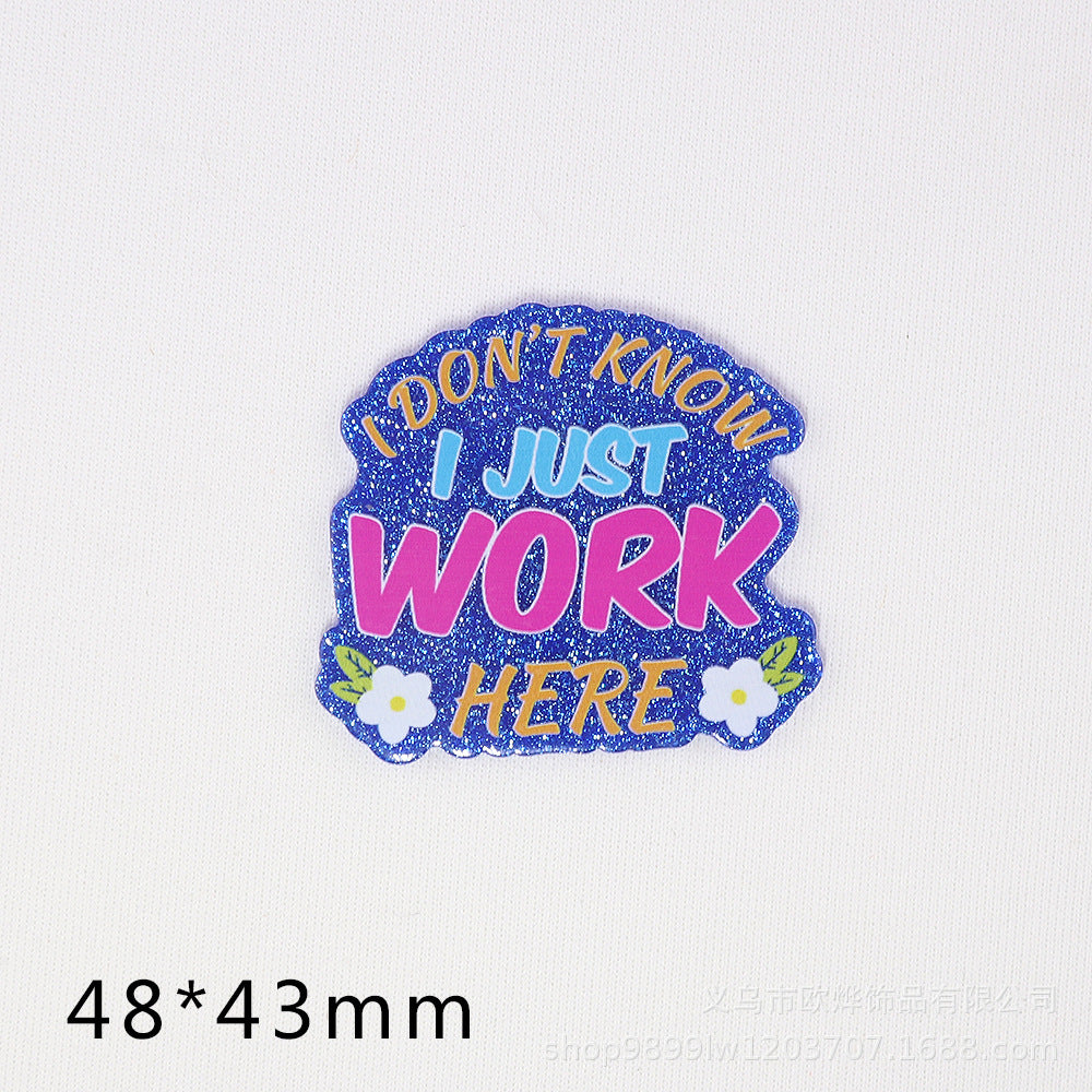 Wholesale   10pcs  New loose powder cross-border cartoon letter drink love bag j05ewelry acrylic pin DIY patch accessories