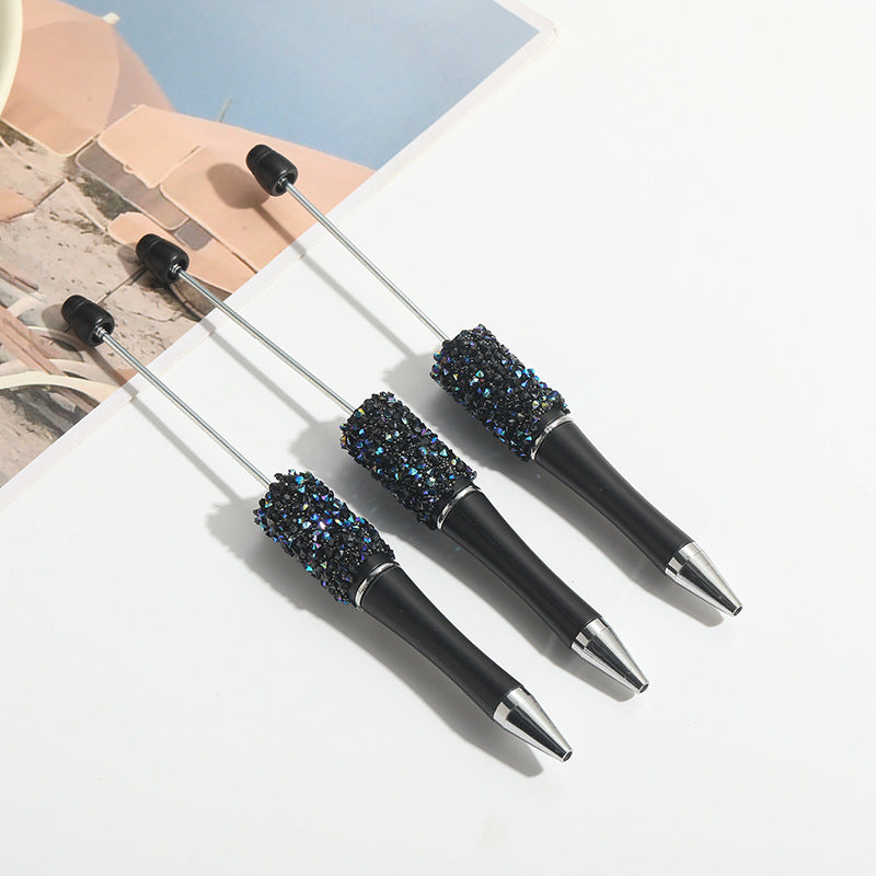Wholesale 10pcs Beadable Pens Heavy Duty Full Diamond DIY Hand-twisted Ballpoint Pen