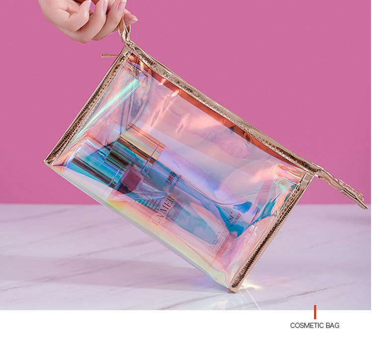 Wholesale Laser Colorful Transparent Makeup Storage Bag