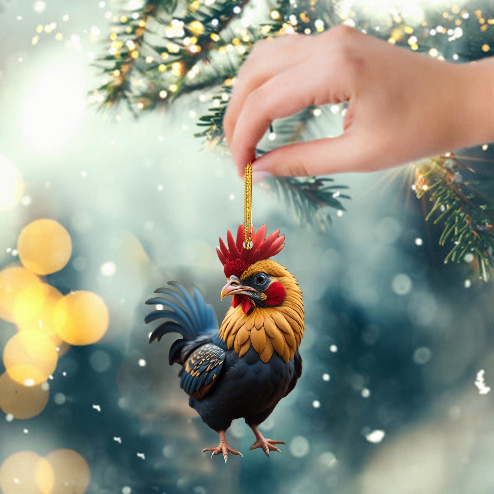 Wholesale Christmas Creative Animal Chicken Christmas Tree Acrylic  Decorations