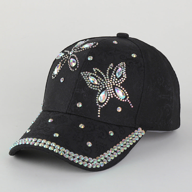 Wholesale Fabric Inlaid Diamond Bow Baseball Caps