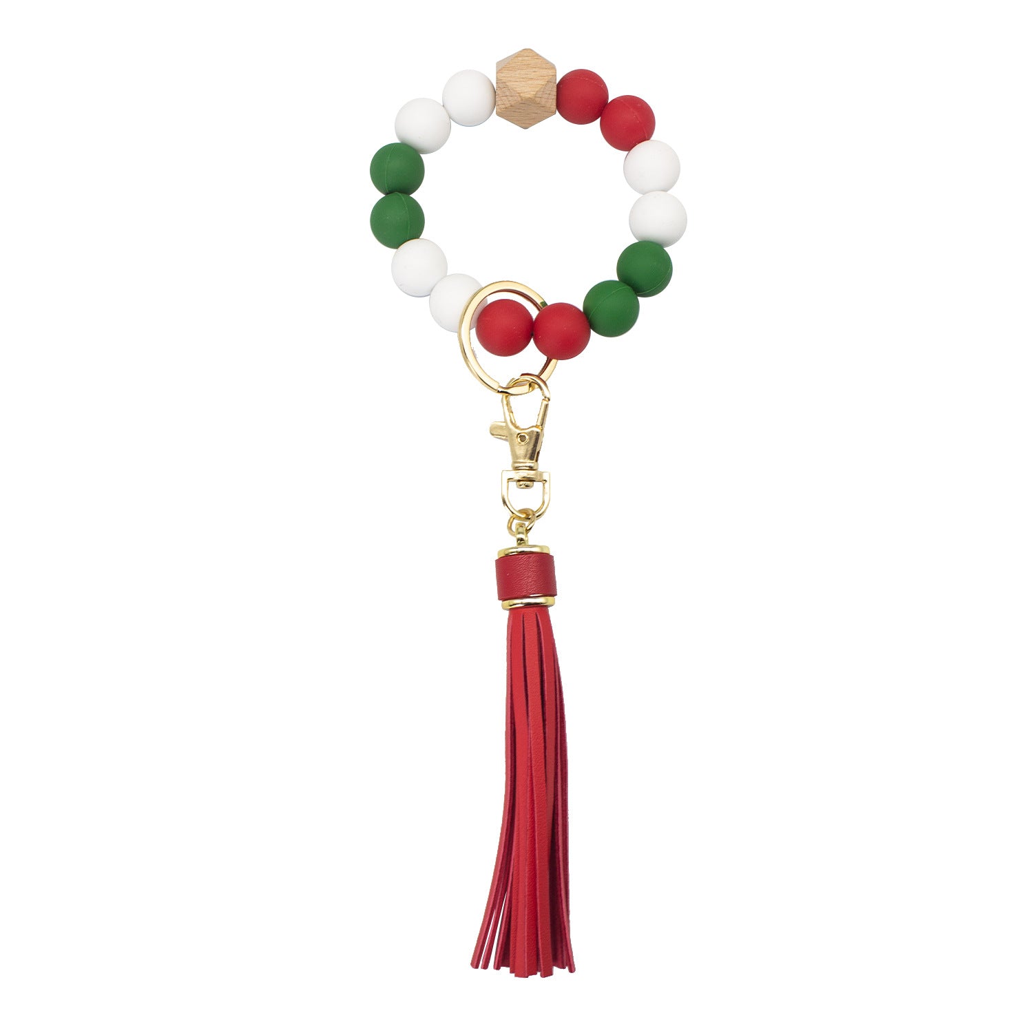 Wholesale Tassel Wood Beads Silicone Beads Wrist Keychain
