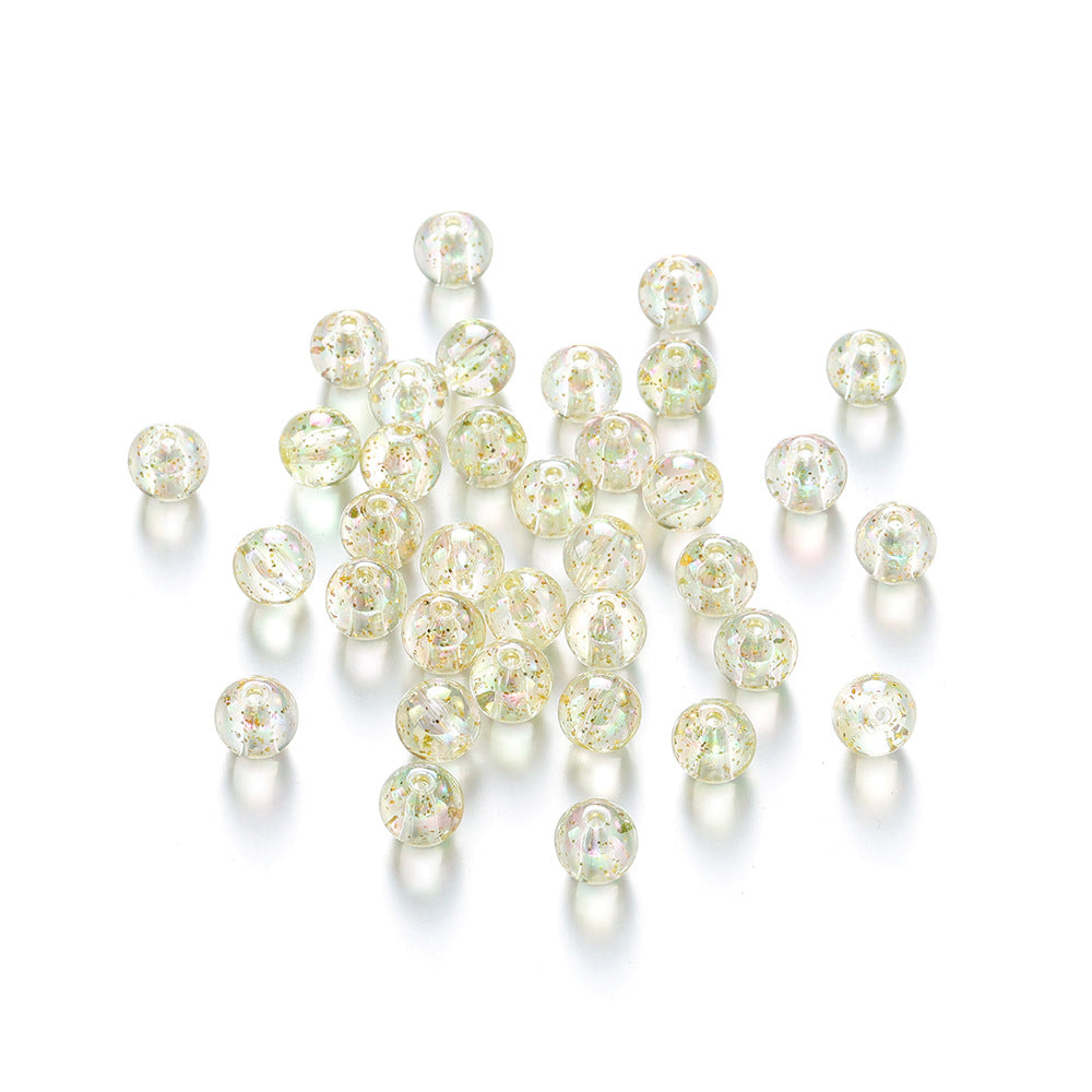 Wholesale 30pcs Acrylic 8-10mm Round Bead Sequin Straight Hole DIY Bead Beads