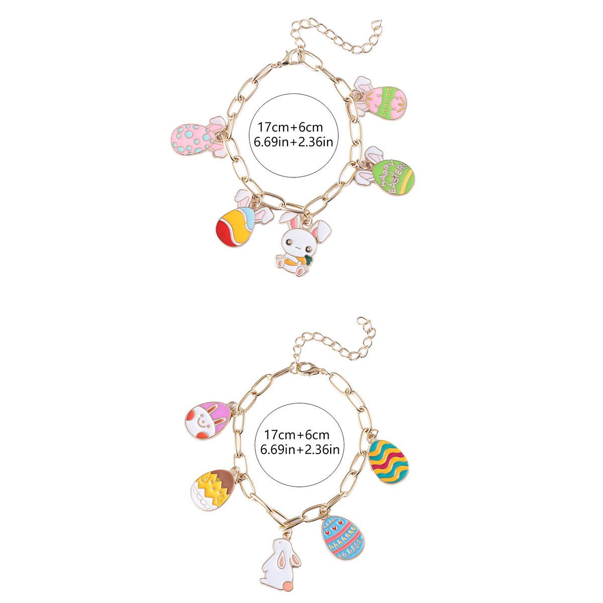 Wholesale Easter Cute Rabbit Colorful Egg Adjustable Bracelet