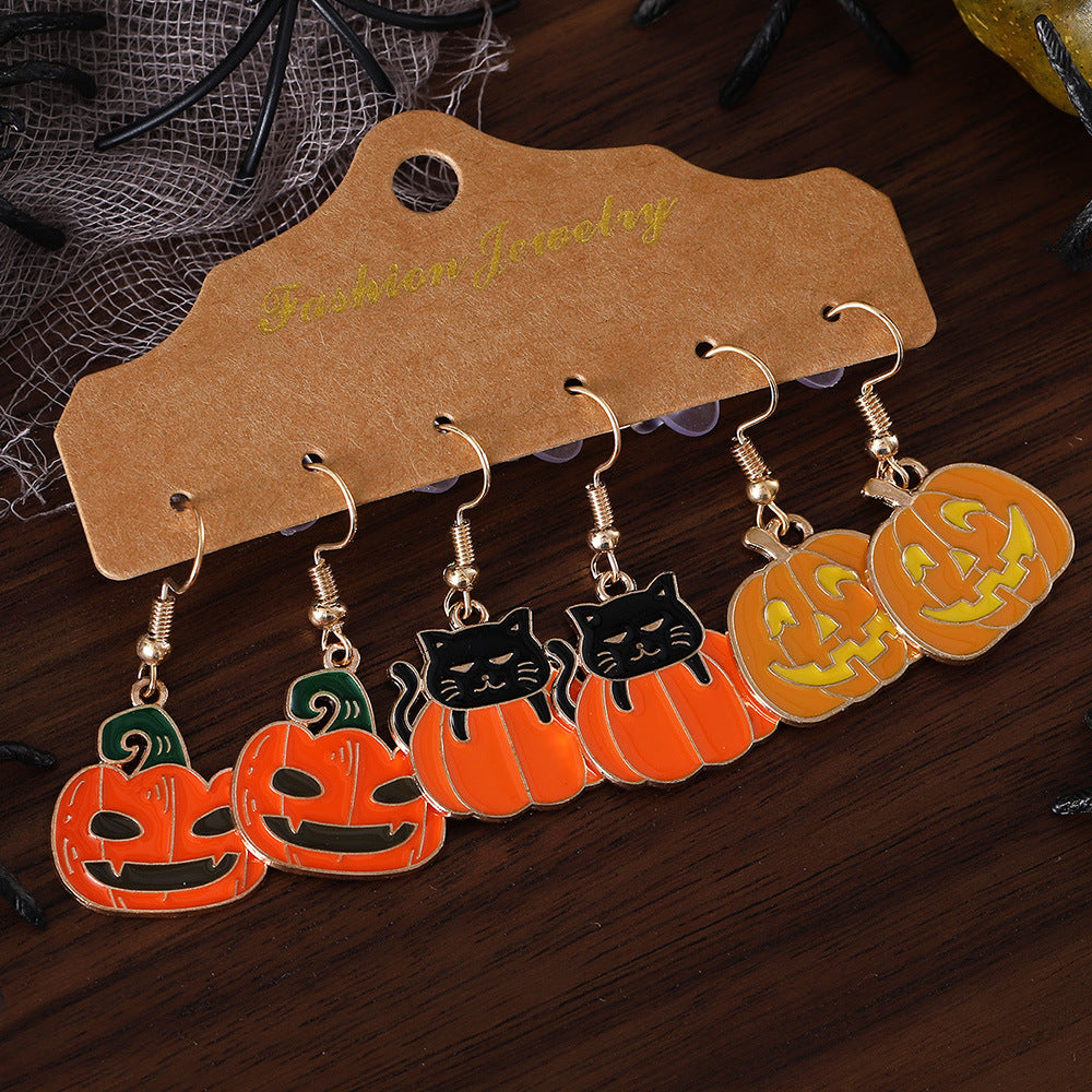 Wholesale  Pumpkin Pendant Earring Set