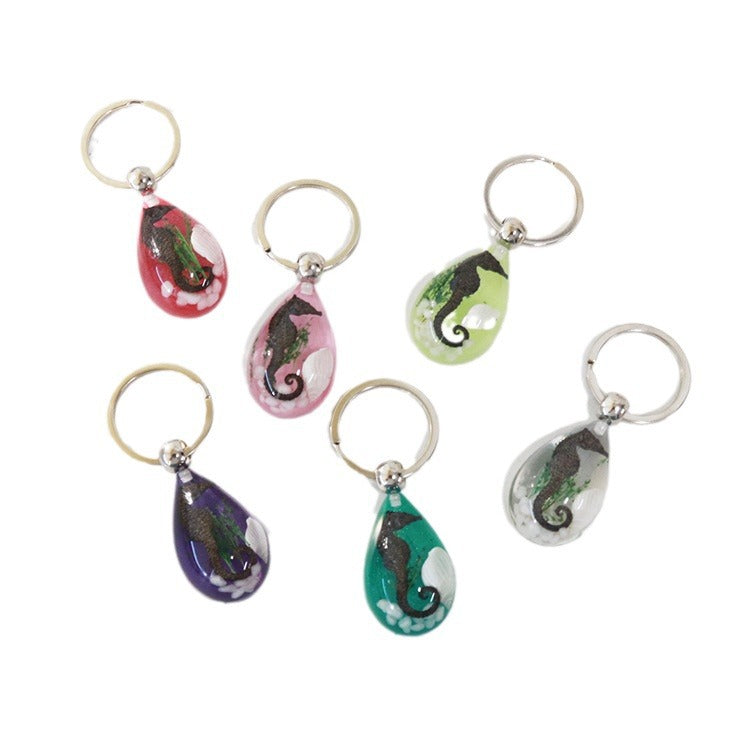 Wholesale seahorse marine keychain  marine creative jewelry