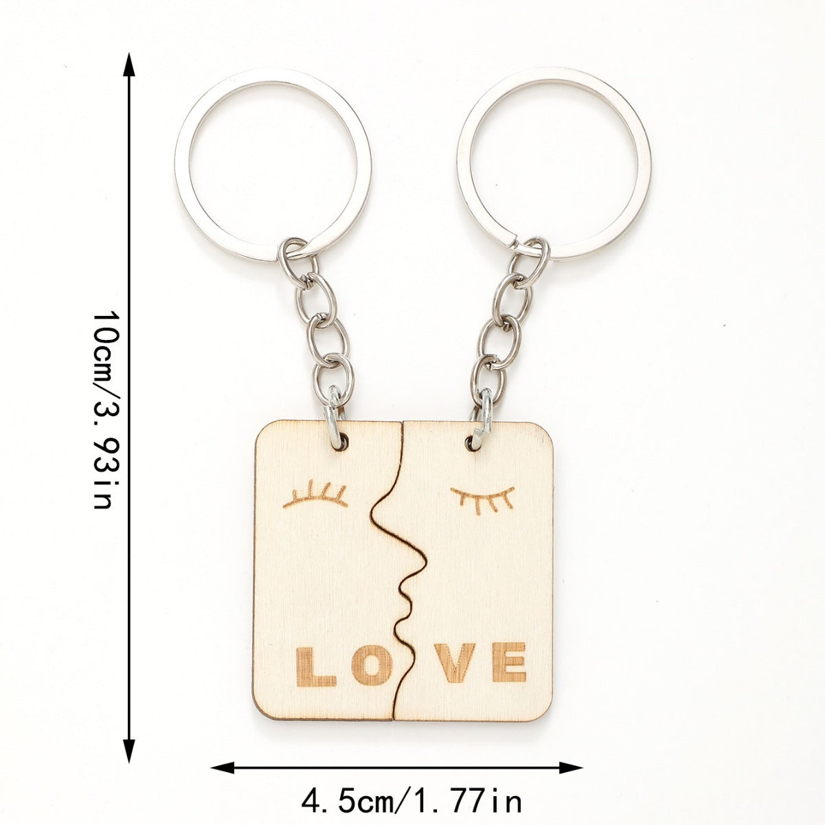 Wholesale Couple Gifts Wooden Clover Wooden Chips Laser Wooden Keychains