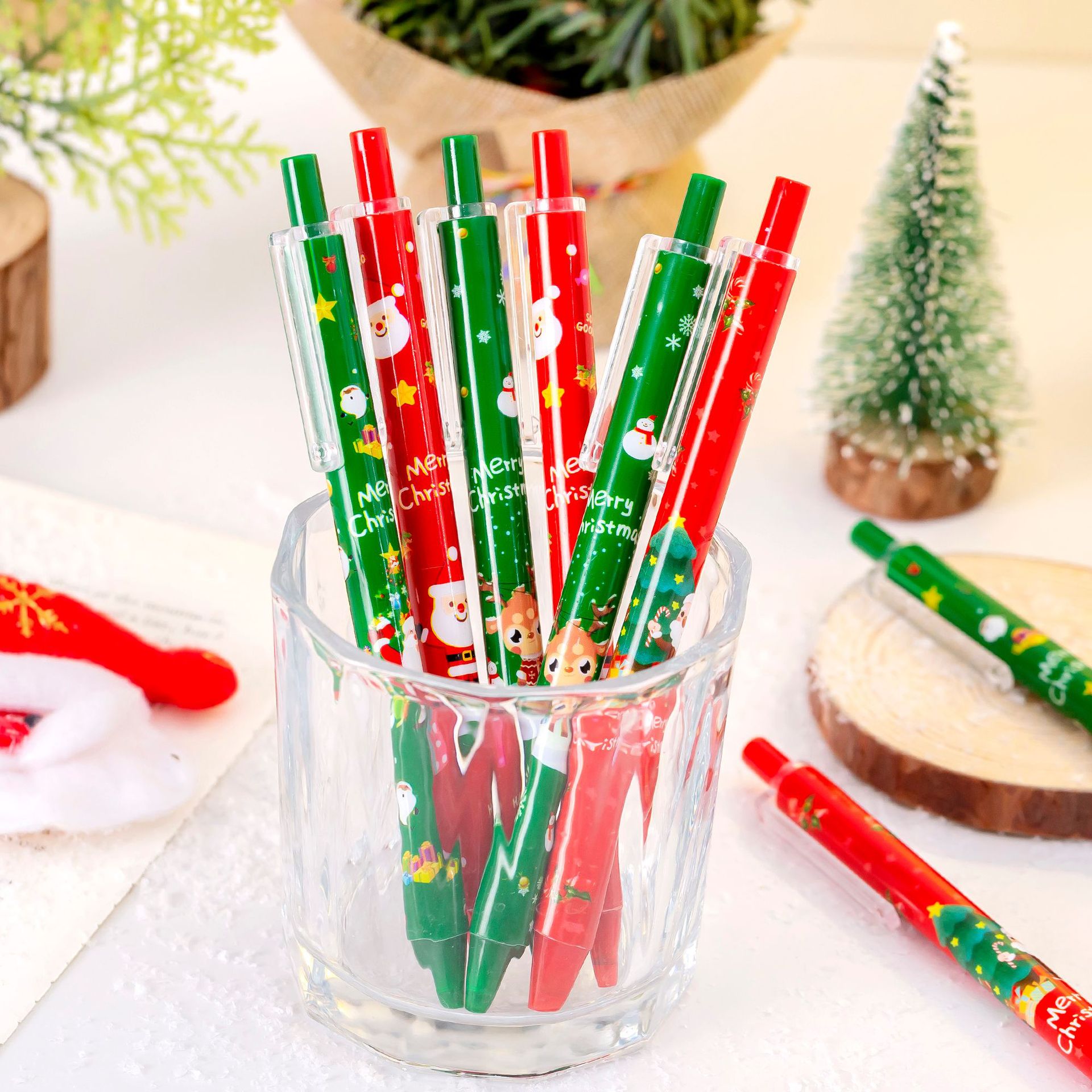 Wholesale Christmas Push Plastic Gel Pen