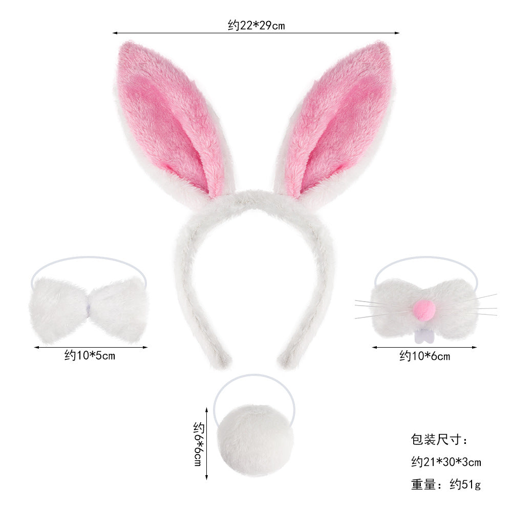 Wholesale Halloween Women Children's Performance Props Easter Cute Plush Rabbit Ear Headwear