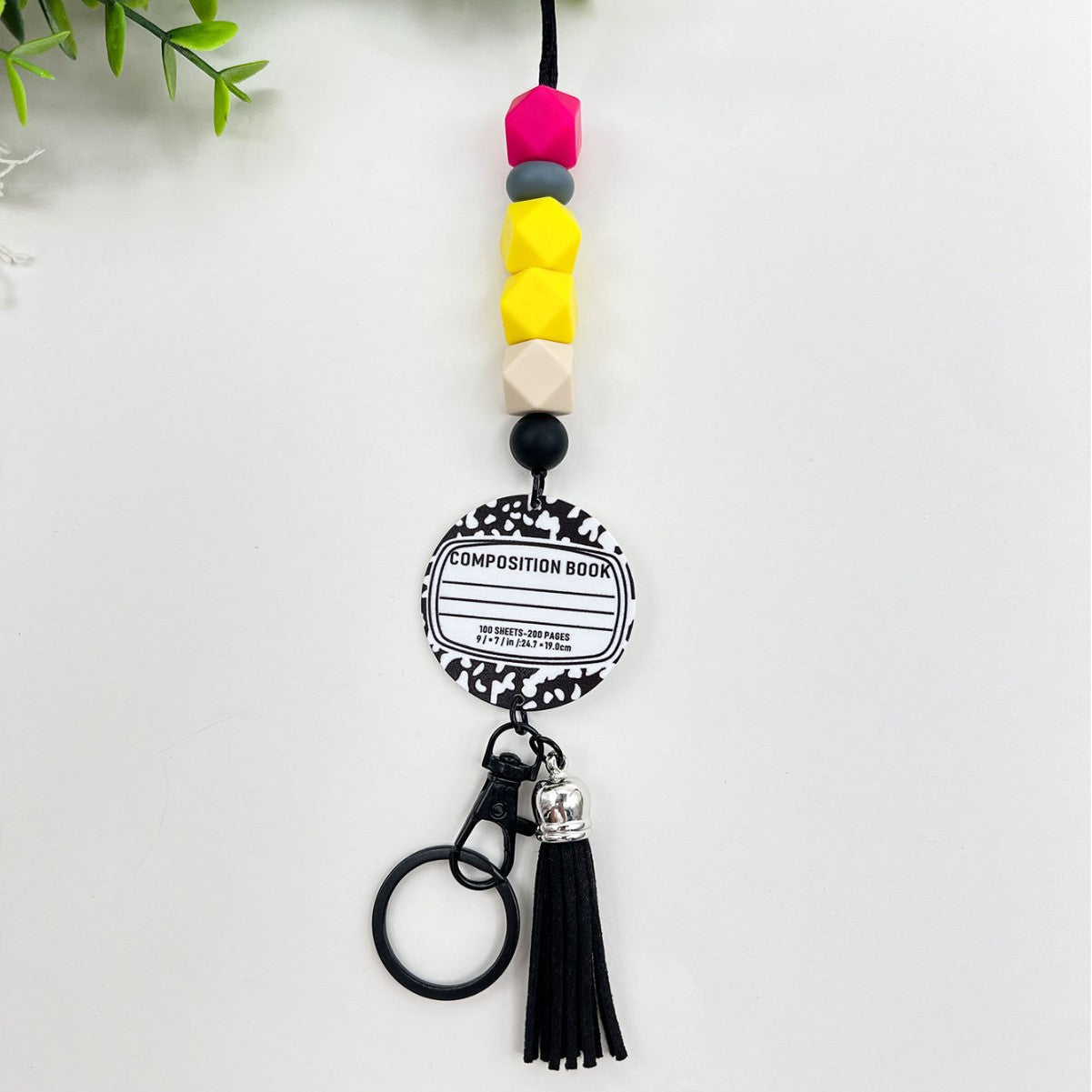 Wholesale Silicone beaded notebook lanyard keychain