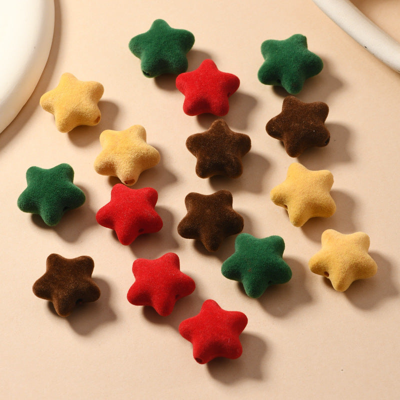 Wholesale 50pcs/psck Bow flocking beads suede Christmas  beads