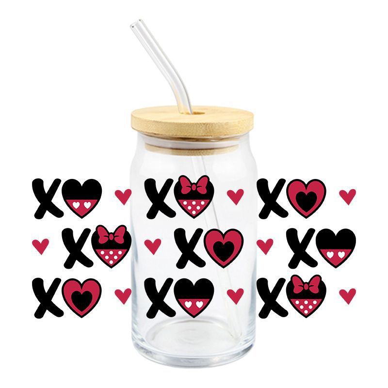Wholesale 5pcs Cartoon Valentine' s Day  16oz Cup UV DTF Wraps OLY Exclusive
