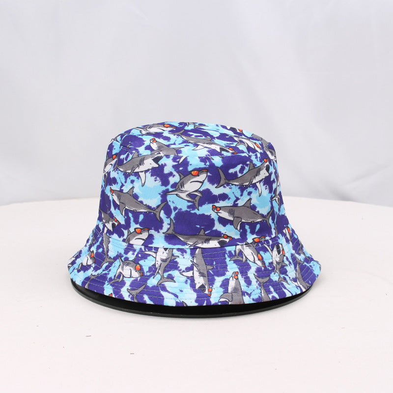 Wholesale Polyester Shark Double-sided Printing Fisherman Hat