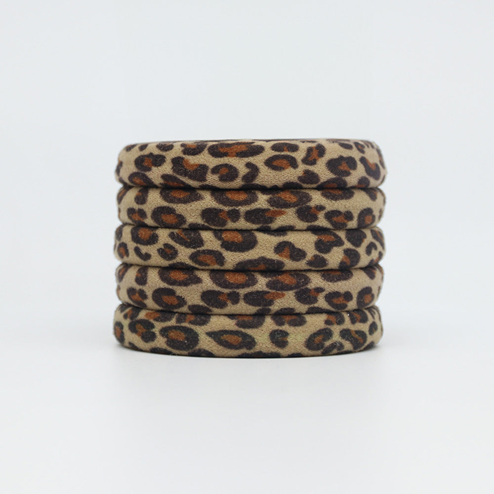 Wholesale Women's Hair Ring Leopard Print Towel Ring Ponytail High Elastic Hair Rope