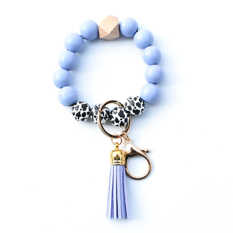 Llavero de muñeca con cuentas de silicona colorida al por mayor