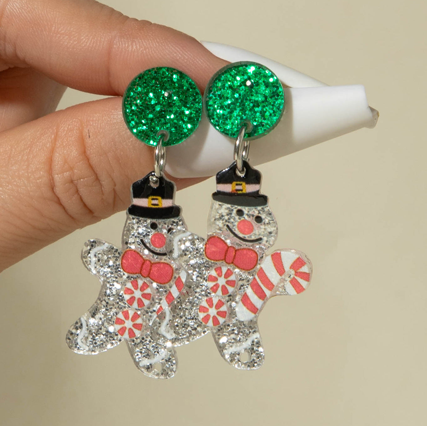 Wholesale  Santa Claus glitter Acrylic Earrings
