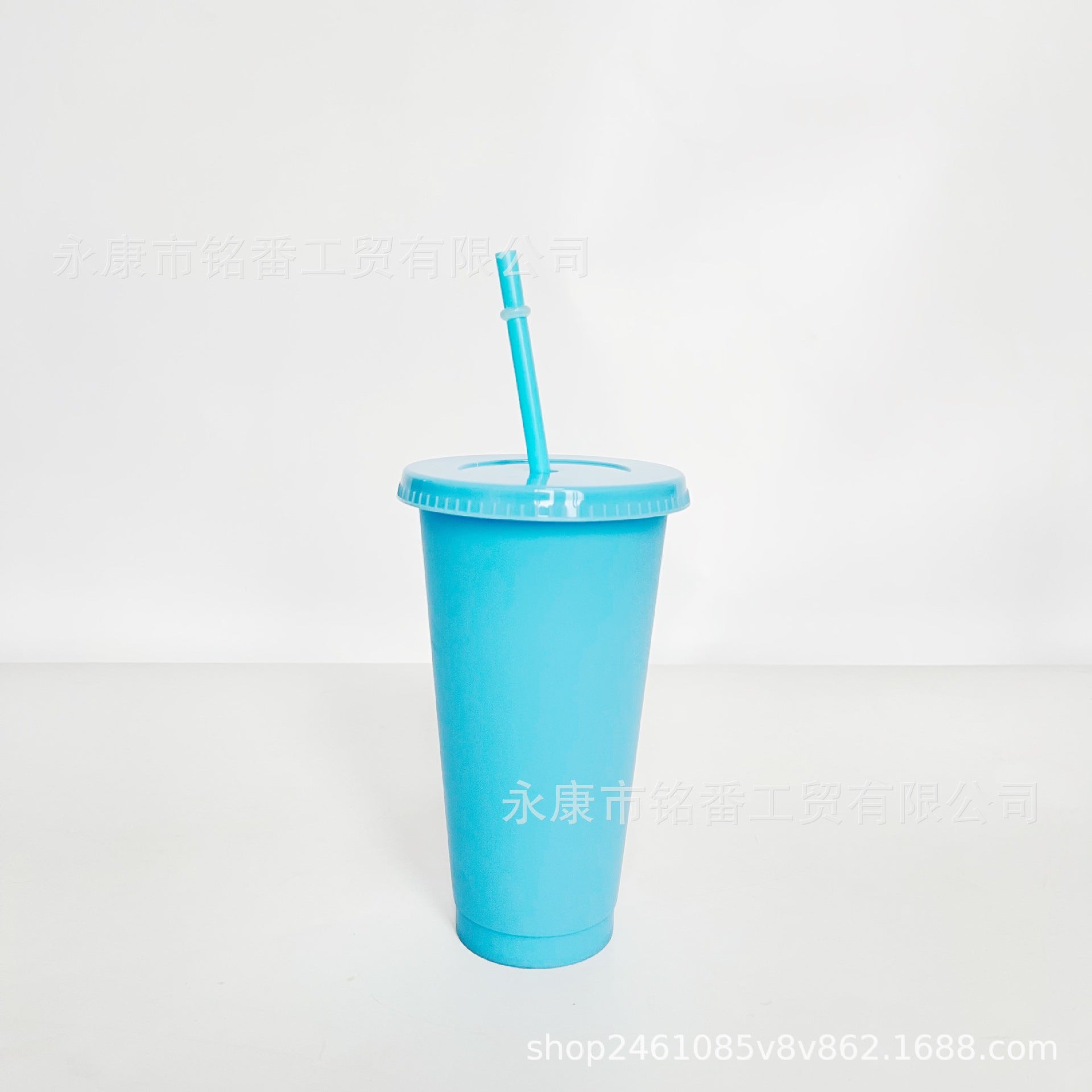 Wholesale 5pcs 24OZ solid color PP plastic large capacity 710ml straw cup