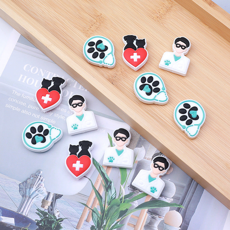 Wholesale 20PCS Cartoon Pet Doctor Silicone Beads
