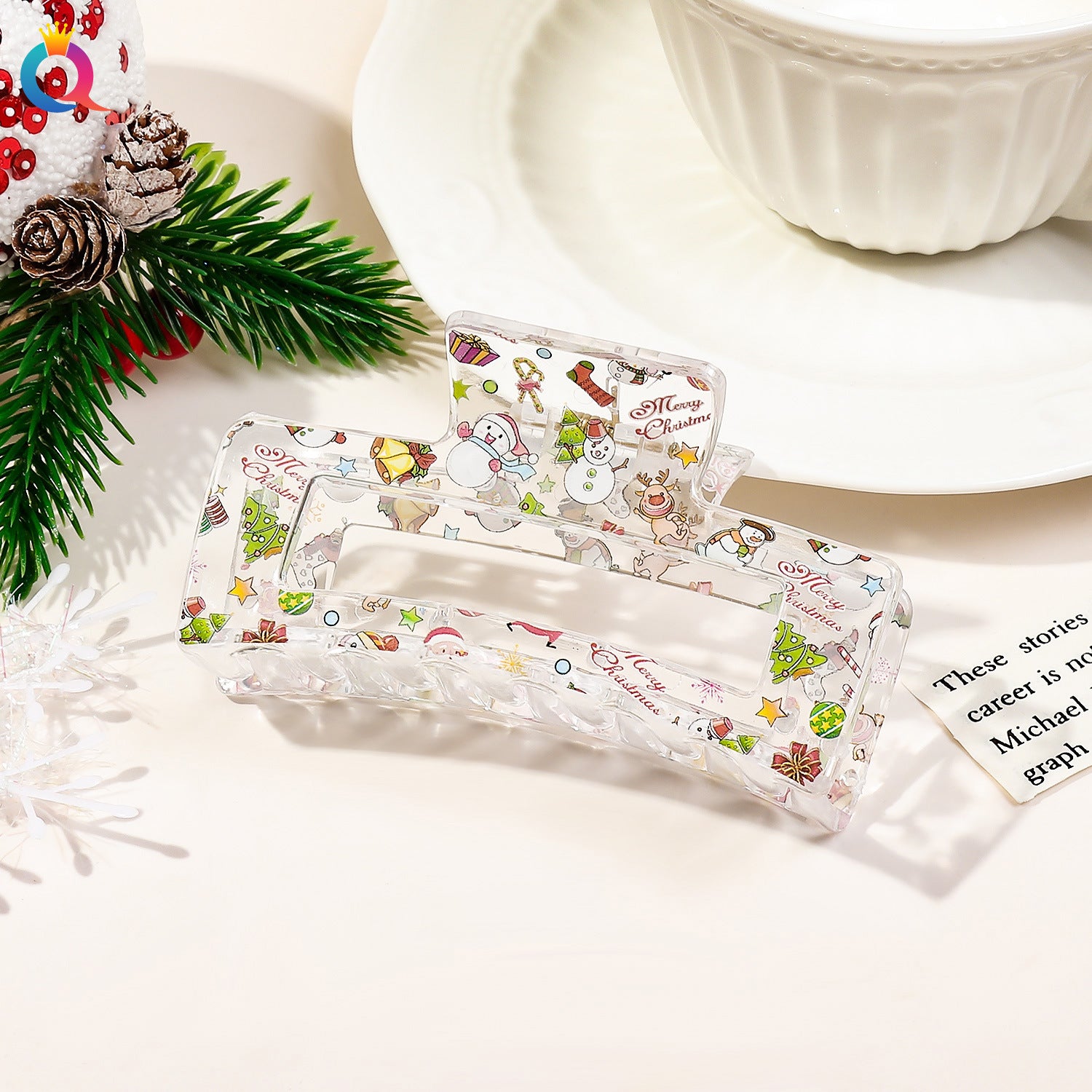 Wholesale Christmas Cute Sweet Print Shark Hair Clips