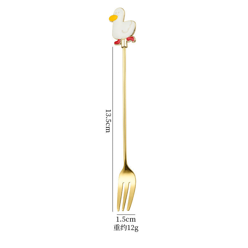 Wholesale spoon fork cartoon tableware cute dessert spoon Kitchenware
