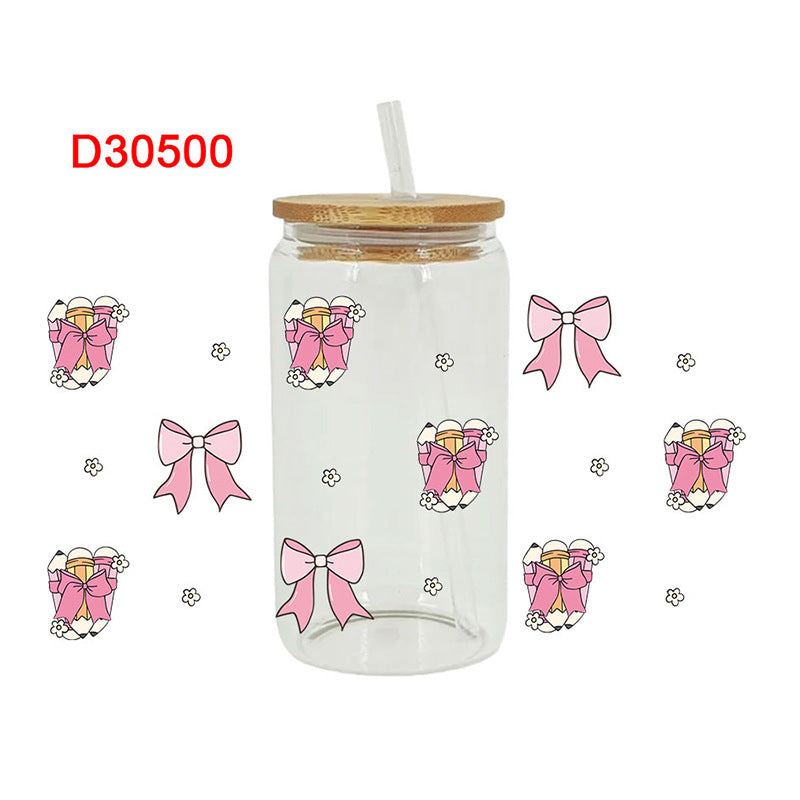 Wholesale Stationery and Beverage Teacher's Day 16oz Cup UV DTF Wraps