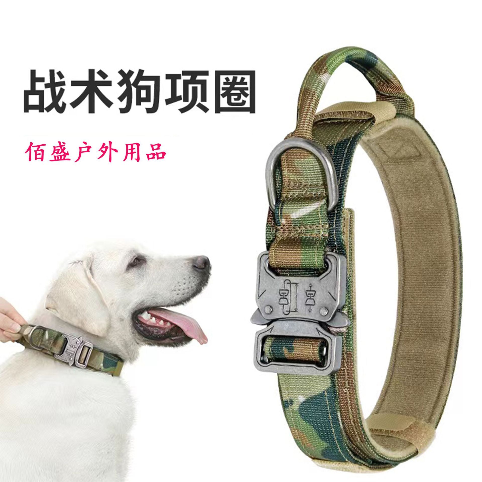 Wholesale Outdoor Nylon Water Repellent Adjustable Tactical Dog Collar