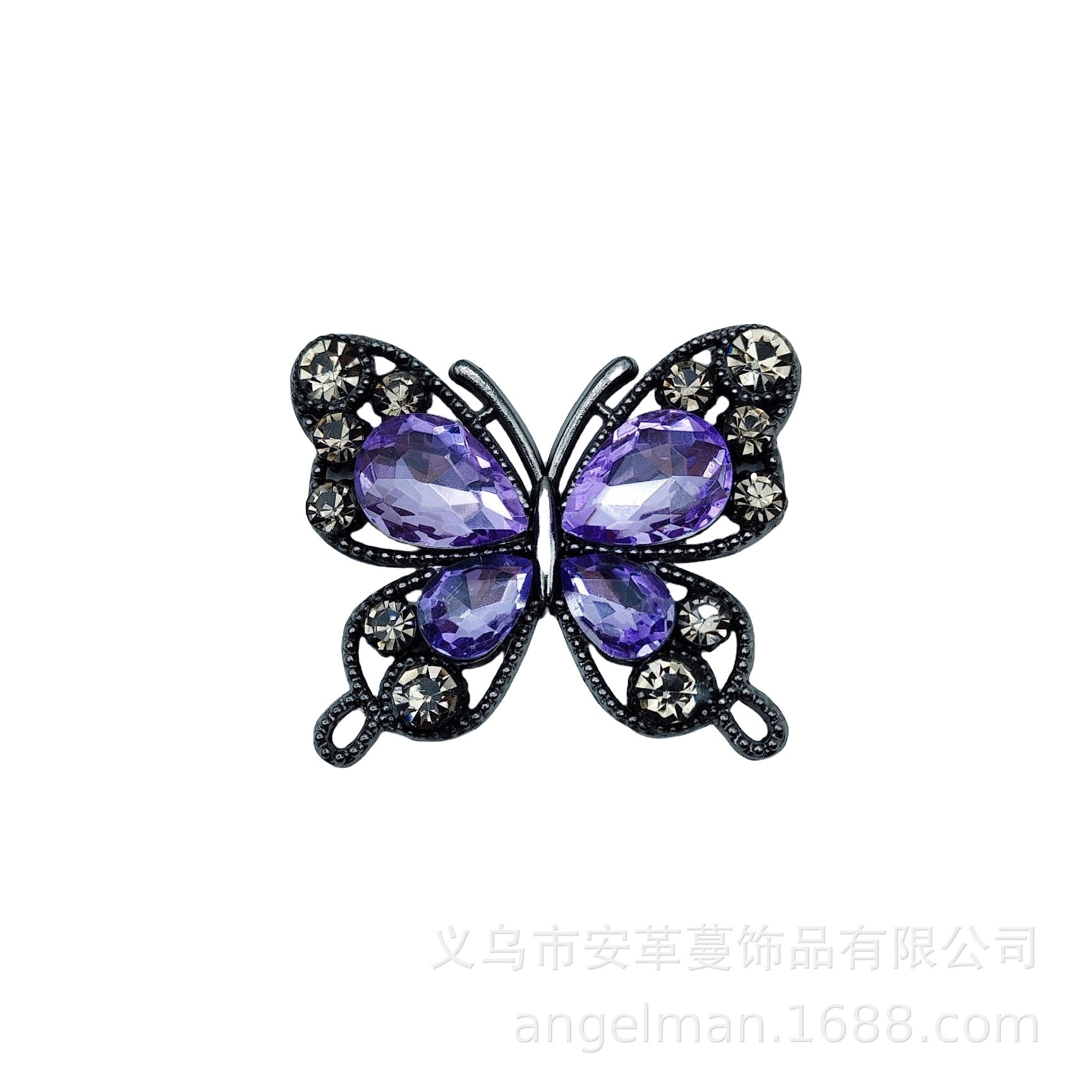 Wholesale Single-sided alloy diamond butterfly DIY beads