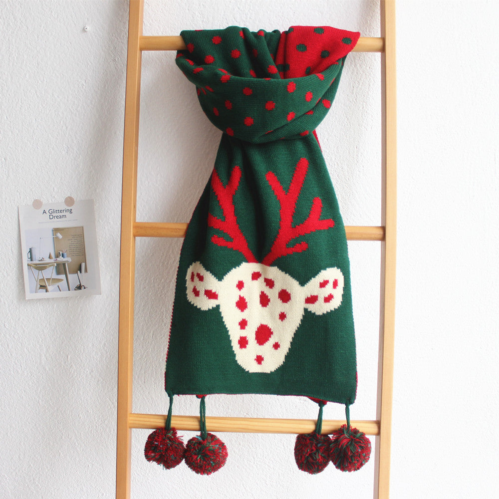 Wholesale Christmas Autumn and Winter Knitted Wool Deer Scarf