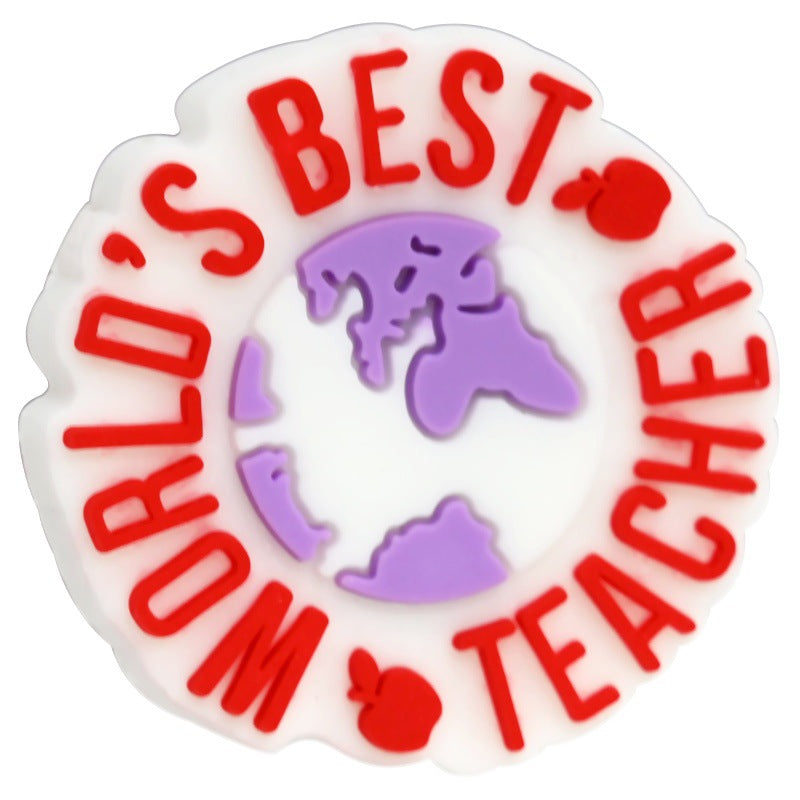 Wholesale   Random 100pcs/pack  Teacher Series Cartoon Soft Rubber Beads