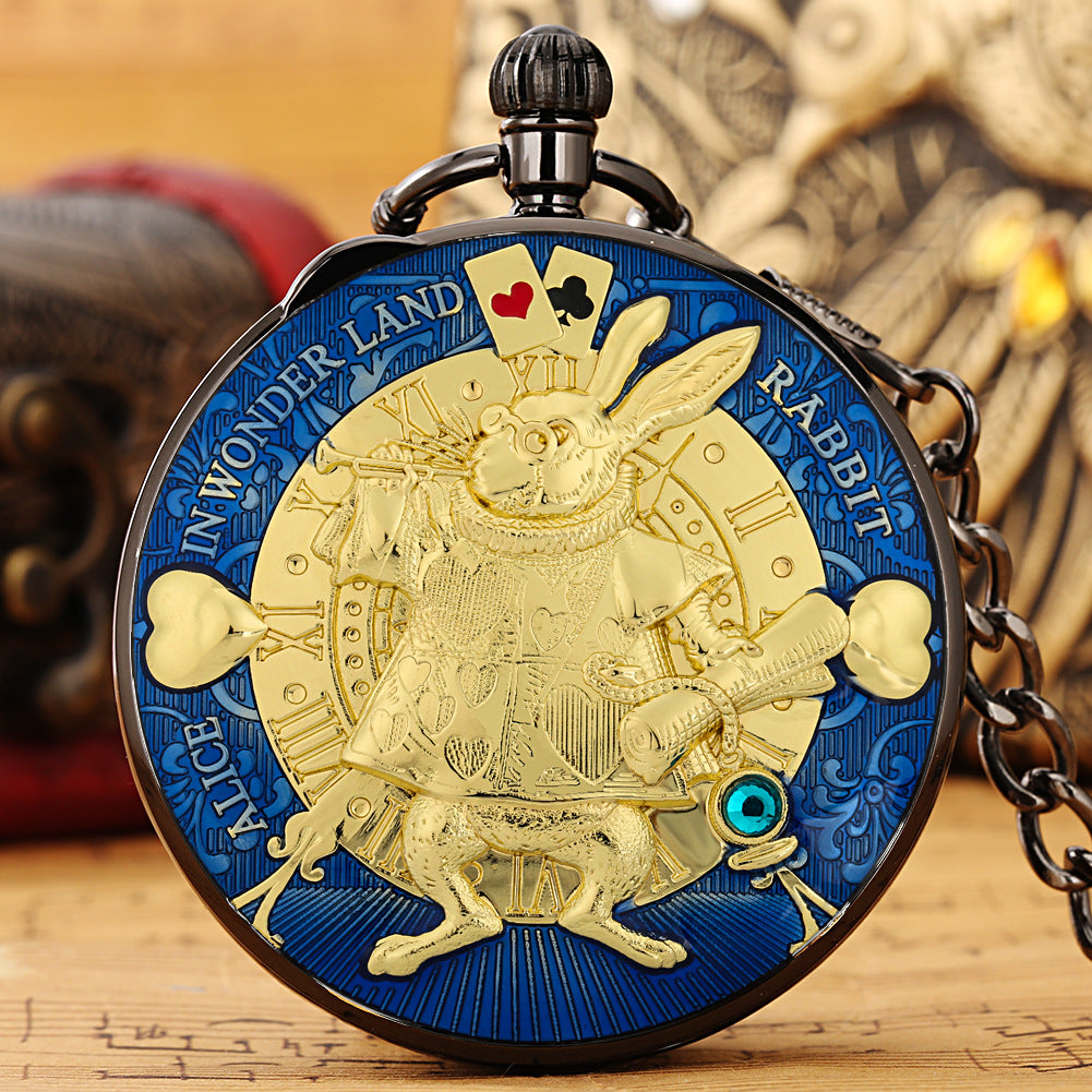 Wholesale Creative Cartoon Rabbit Poker Music Octave Box Pocket Watch OLY Exclusive