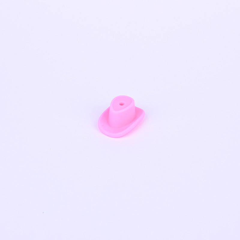 Wholesale  50pcs New cowboy hat silicone beads food grade baby tooth glue diy jewelry  hat loose beads
