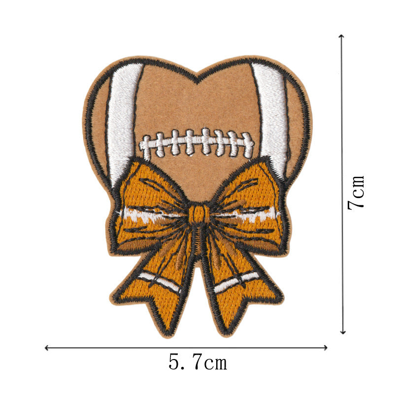 Wholesale 9Pc Cartoon Rugby Iron On Patches Leopard Bow Decor For et DIY Craft Supply