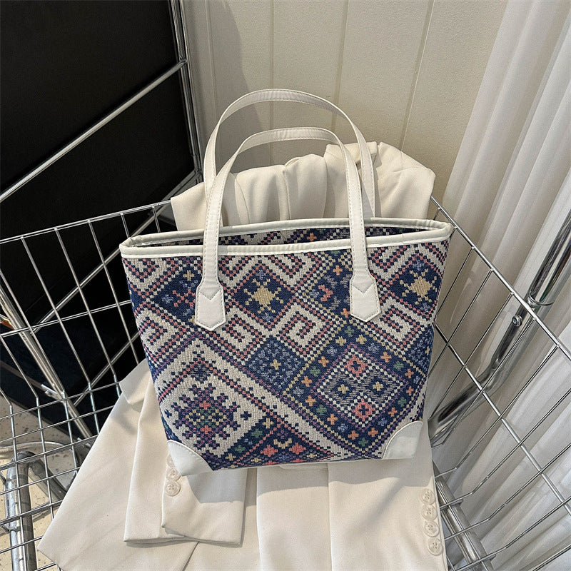 Wholesale Polyester Ethnic Canvas Large Capacity Bag