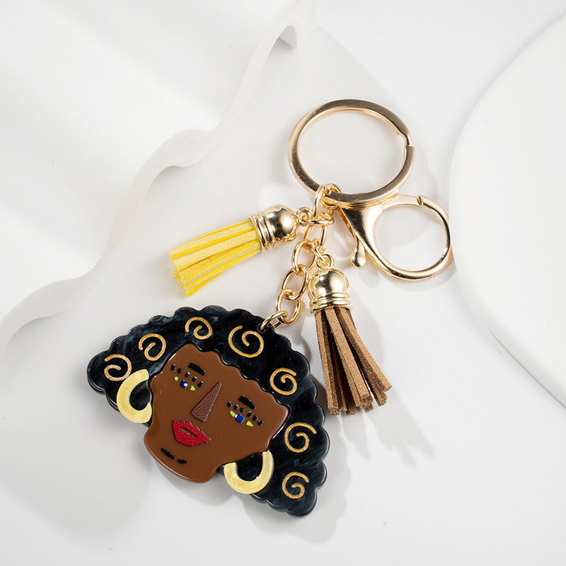 Llavero de metal de la niña de moda al por mayor