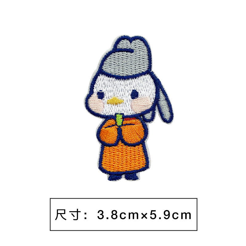 Wholesale Non Woven Fabric Cartoon Embroidered Patch Sticker For Towel DIY Accessory